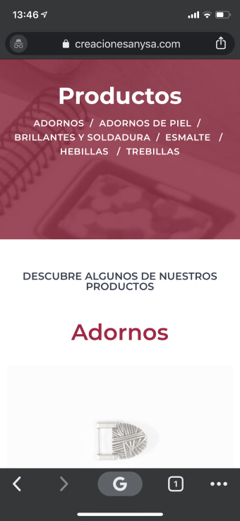 Creaciones Anysa, diseño web en Alicante